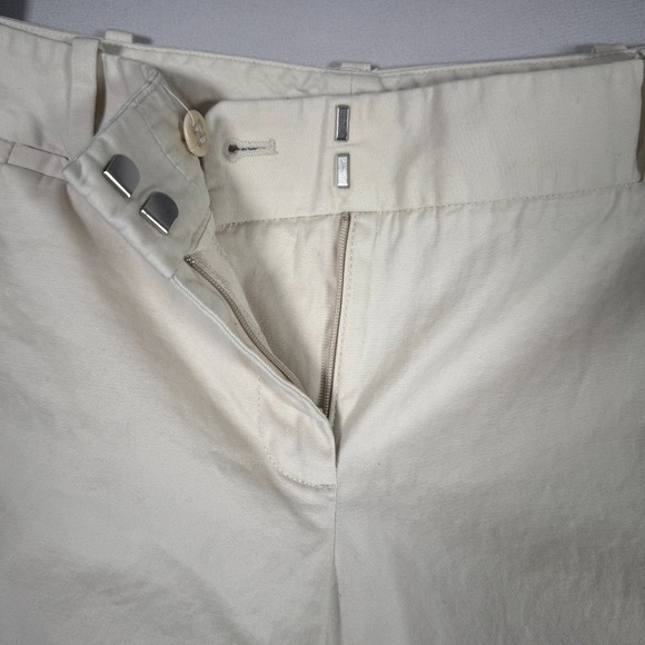 Talbots Signature Pants Cropped Capri Size 4 Beige Flat Front 31x25" 2 Pockets - Picture 3 of 6